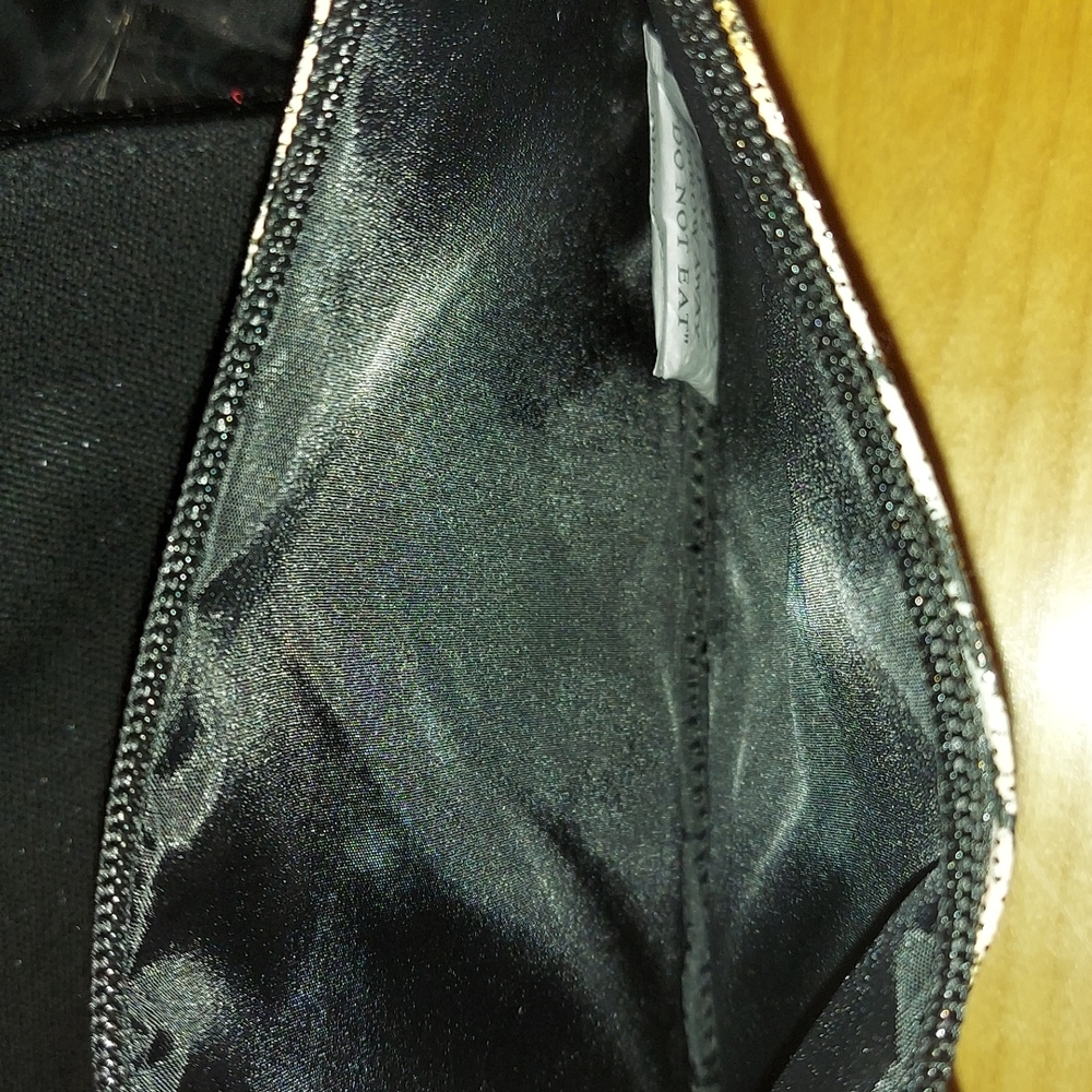 Victoria's Secret Love Victoria Black Shimmer Tote Bag with Attached Pouch - Picture 11 of 16